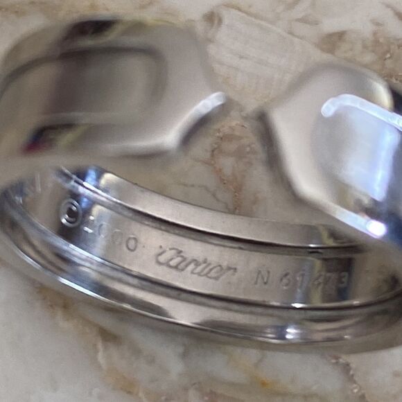 Cartier C De Cartier 18K White Gold Band Size 57 Mint Condition in Box - Picture 9 of 13